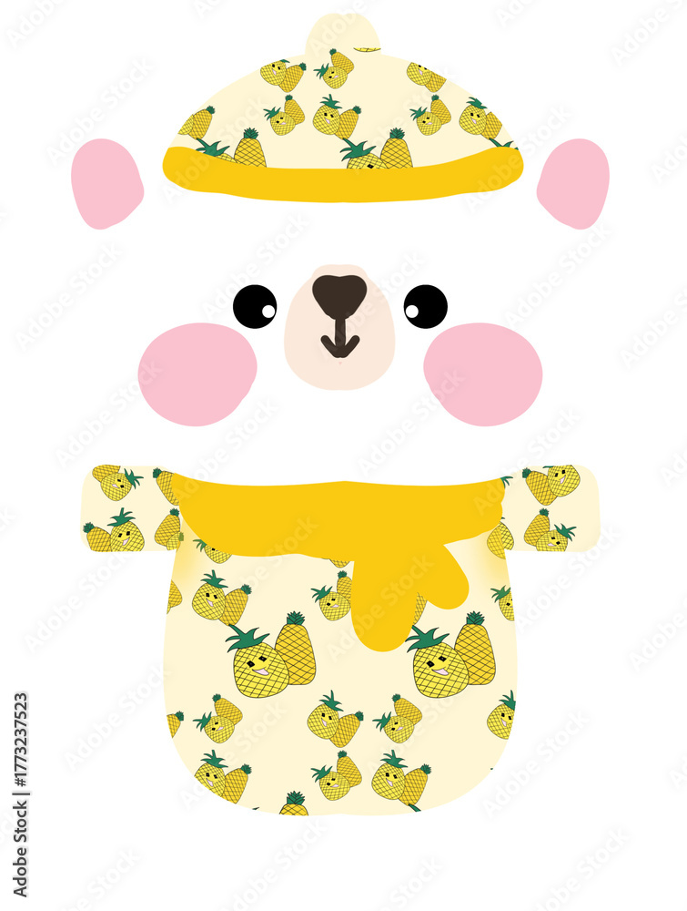 Obraz premium bear,cute bear,pineapple