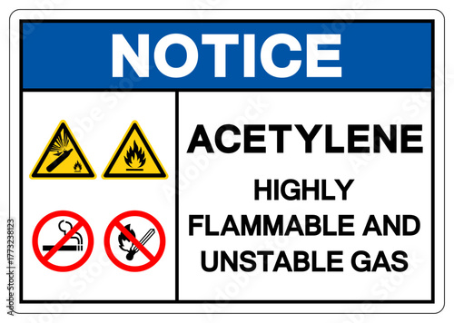 Notice Highly Flammable And Unstable Gas Symbol Sign ,Vector Illustration, Isolate On White Background Label. EPS10