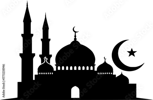 silhouette of mosque in istanbul