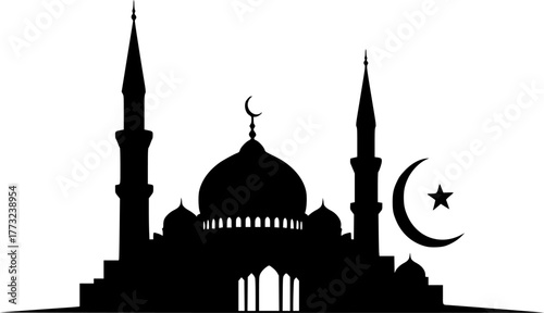 silhouette of mosque