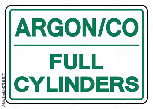 Argon CO Full Cylinders Symbol Sign ,Vector Illustration, Isolate On White Background Label.EPS10