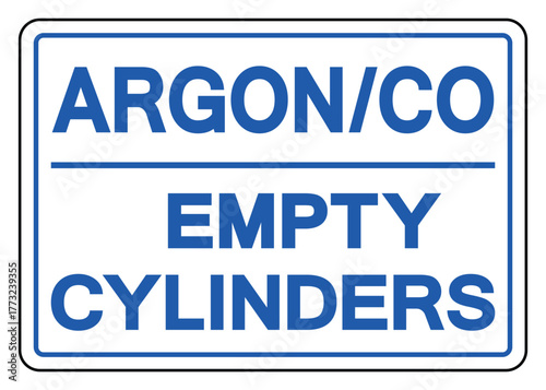 Argon CO Empty Cylinders Symbol Sign ,Vector Illustration, Isolate On White Background Label.EPS10