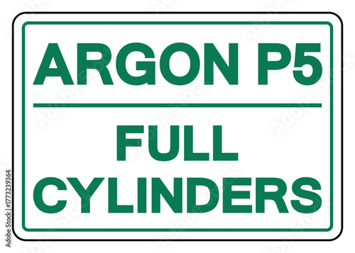 Argon P5 Full Cylinders Symbol Sign ,Vector Illustration, Isolate On White Background Label.EPS10