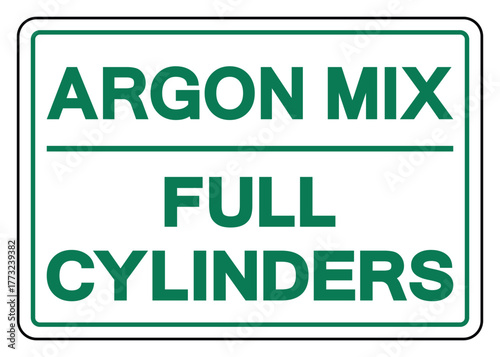 Argon Mix Full Cylinders Symbol Sign ,Vector Illustration, Isolate On White Background Label.EPS10