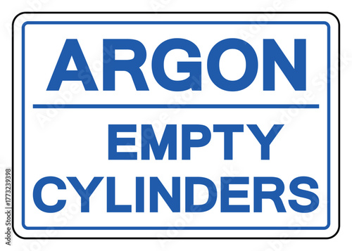 Argon Empty Cylinders Symbol Sign ,Vector Illustration, Isolate On White Background Label.EPS10