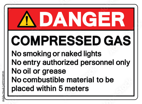 Danger Compressed Gases Symbol Sign ,Vector Illustration, Isolate On White Background Label.EPS10