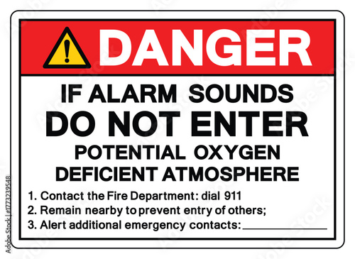 Danger If Alarm Sounds Do not enter Symbol Sign ,Vector Illustration, Isolate On White Background Label.EPS10