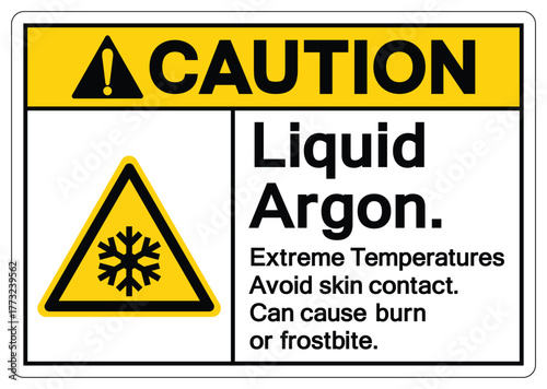 Caution Liquid Argon Symbol Sign ,Vector Illustration, Isolate On White Background Label.EPS10