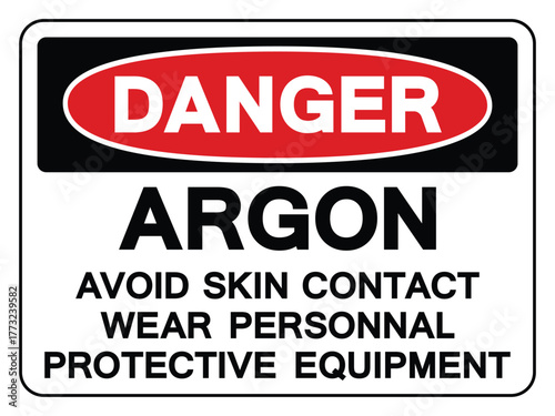 Danger Argon Avoid Skin Contact Symbol Sign ,Vector Illustration, Isolate On White Background Label.EPS10
