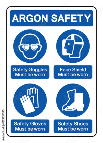 Argon Safety Symbol Sign ,Vector Illustration, Isolate On White Background Label.EPS10