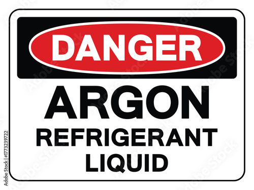 Danger Argon Refrigrant Liquid Symbol Sign ,Vector Illustration, Isolate On White Background Label.EPS10