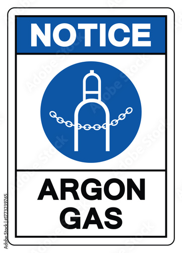 Notice Argon Gas Symbol Sign ,Vector Illustration, Isolate On White Background Label.EPS10