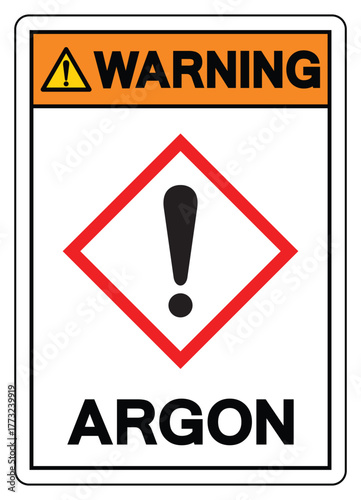 Warning Argon Symbol Sign ,Vector Illustration, Isolate On White Background Label.EPS10