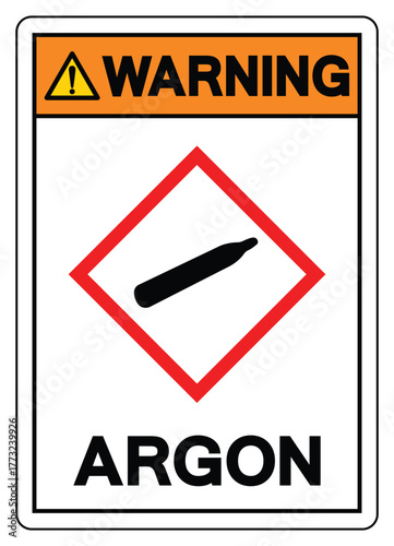 Warning Argon Symbol Sign ,Vector Illustration, Isolate On White Background Label.EPS10