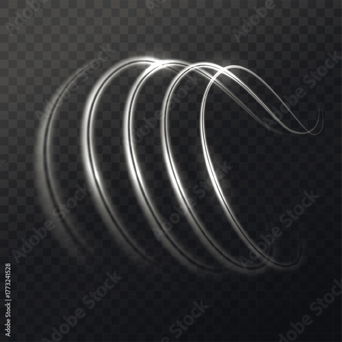 Dynamic vortex or tornado effect. Vector illustration of wind and air