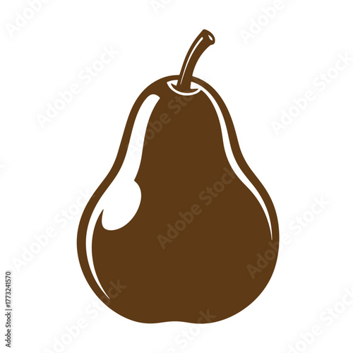 Brown pear illustration isolated on white background a vintage art style vector design