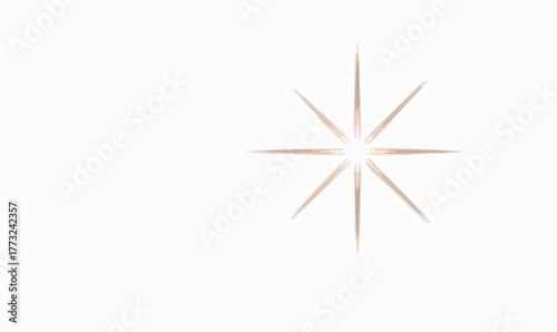 A delicate, shimmering golden starburst effect illuminates a pristine white background, perfect for adding a touch of magic to any design.