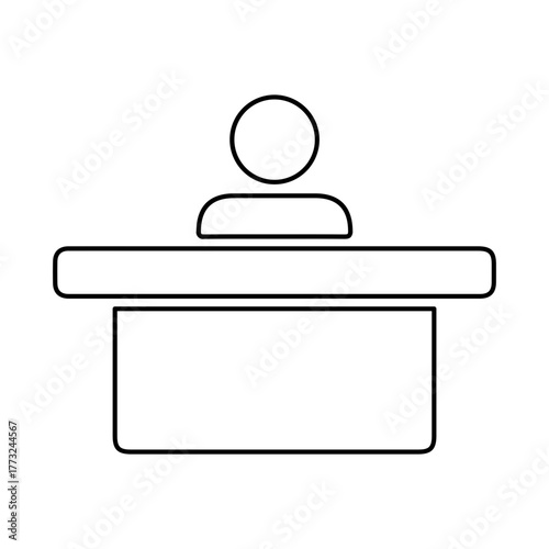 Person at a Desk Icon