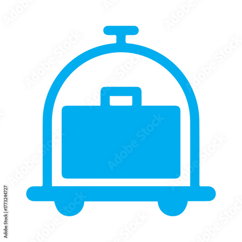Hotel Bellhop Cart Icon for Travel & Service