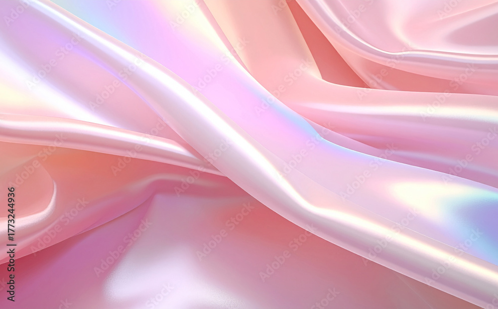 Obraz premium ピンクの光沢のあるサテン生地の背景テクスチャ