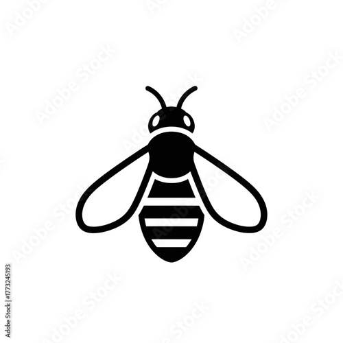 Bee Icon – Insect Pollination and Nature Symbol Vector Illustration