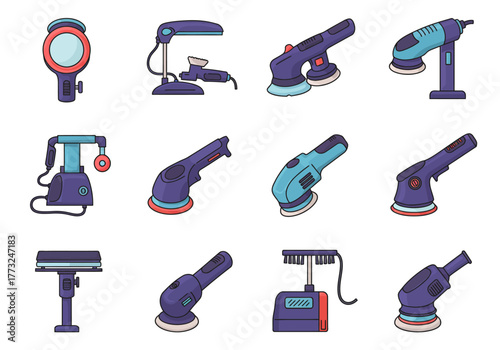 Collection of Polishing Tools for Vehicle Care and Refinement