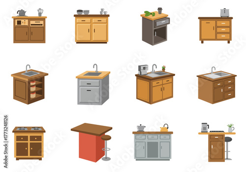 Variety of Kitchen Cabinets and Island Designs for Home Improvement Projects