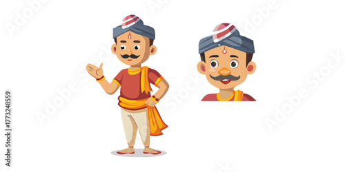 Indian man cartoon character. moral stories for the best cartoon character.