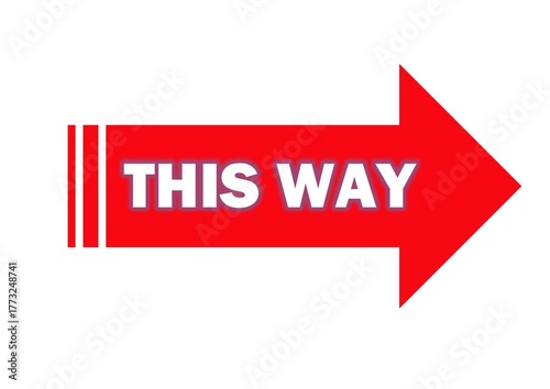 tag red arrow sign this way 