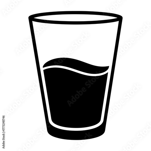Dia de muertos icons vector illustration of a glass filled with a dark liquid showing a curved liquid line inside it clearly
