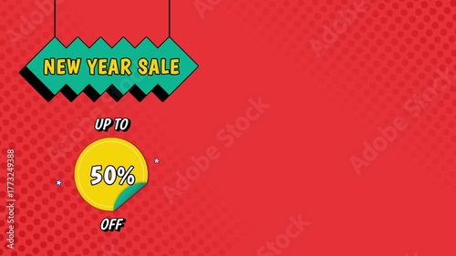 New year sale banner promotion template animated. For your marketting strategy.holiday background. New year background