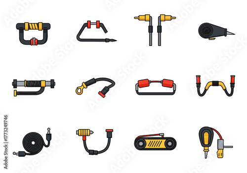 Collection of Different Vehicle Cables and Connections Illustration
