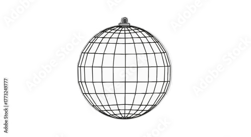 Geometric globe design element with clean lines, perfect for modern infographics, presentations, or global themed projects looking for a contemporary touch