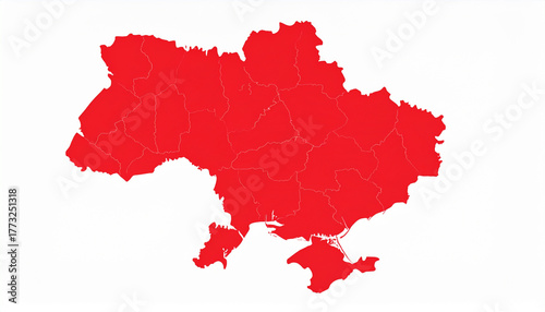 Detailed Political Map of Ukraine Outlining Oblast Boundaries, Illustrative Representation of the Ukrainian State Territory