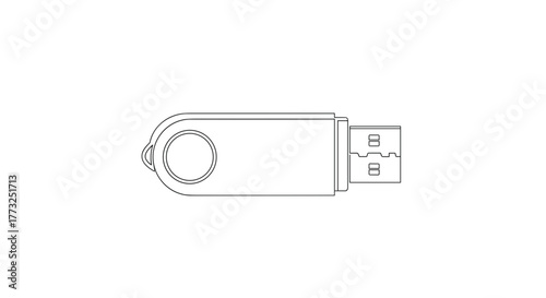 Illustration of a simple usb flash drive