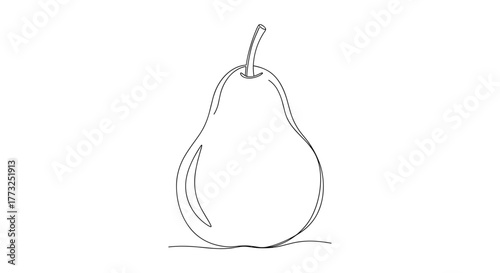 Simple pear illustration with a stem