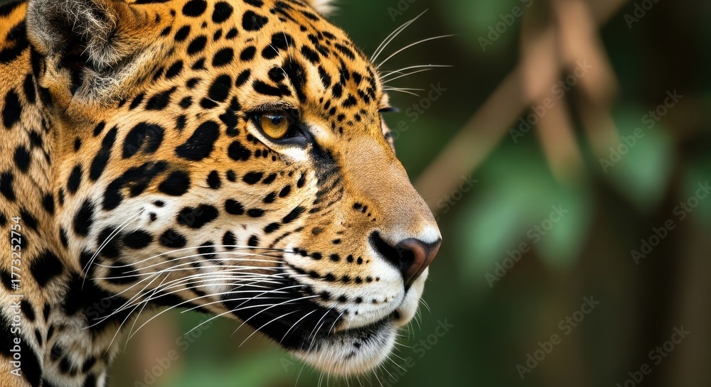 Fototapeta premium Majestic Jaguar Profile Close-up