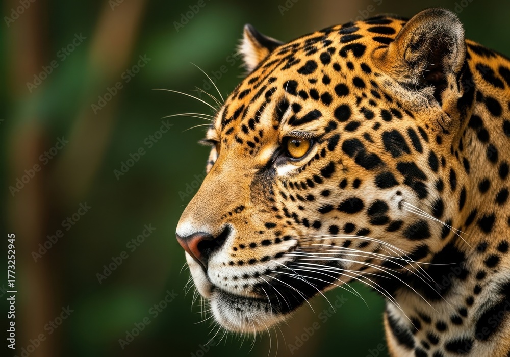 Fototapeta premium Majestic Jaguar Profile Close-up