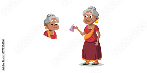 Indian old woman cartoon character. You can make moral stories for the best cartoon character with this. This character is the best for your animation video
