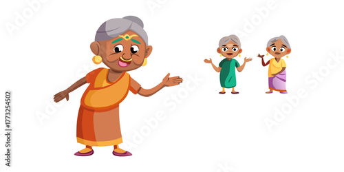 Indian old woman cartoon character. You can make moral stories for the best cartoon character with this. This character is the best for your animation video

