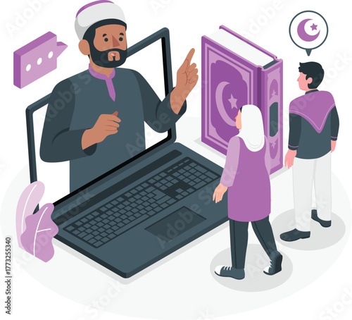 Online Islamic Education With Teacher And Students online learning muslim