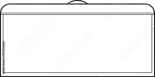 Minimalist clutch bag flat sketch, fashion accessory design template, handbag technical drawing for designers, simple purse CAD drawing flat vector illustration