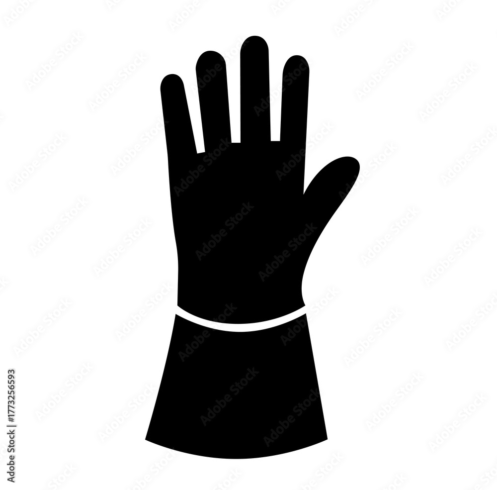 Obraz premium Wear Gloves Welding Protection Black Icon, Vector Illustration, Isolate On White Background Label.EPS10