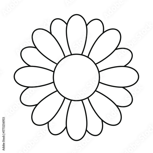 Minimalist Daisy Flower Line Art Illustration for Coloring or Design