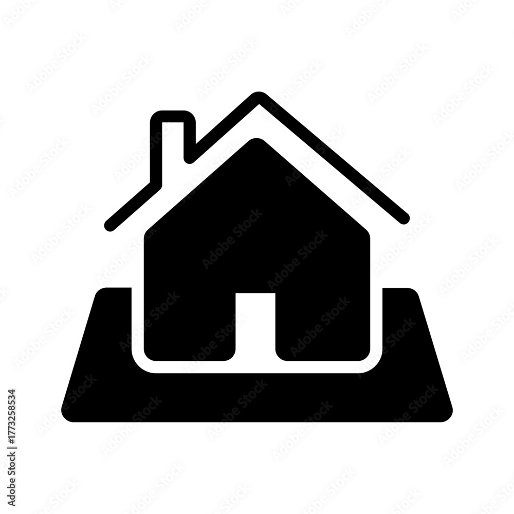 Obraz premium Vector solid black icon for House
