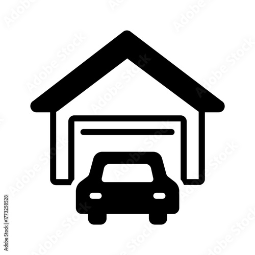 Vector solid black icon for Garage