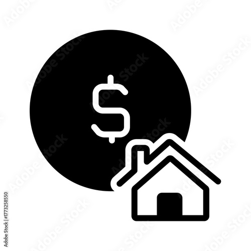 Vector solid black icon for Mortgage