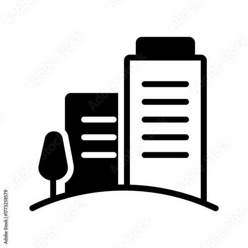 Vector solid black icon for Apartment