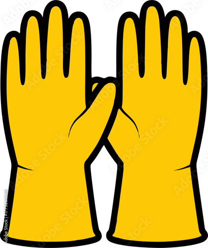 Pair of Yellow Rubber Gloves for Cleaning and Protection.