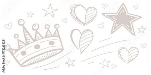 Trendy Rough Sketch Doodles in Graffiti Style for Sticker Designs